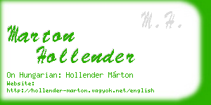 marton hollender business card