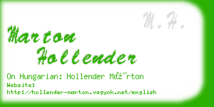 marton hollender business card